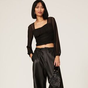 Louna Black Sheer Mesh Top